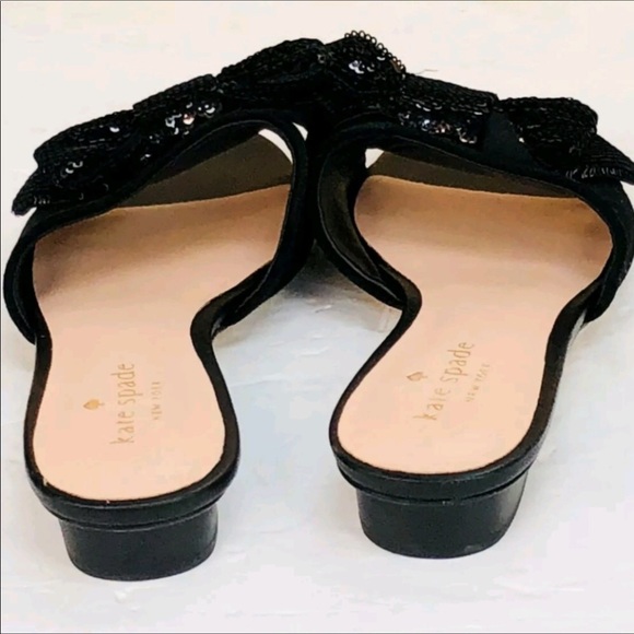 NIB Kate Spade Suede & Sequined Bow Sandals 6 - Picture 4 of 5